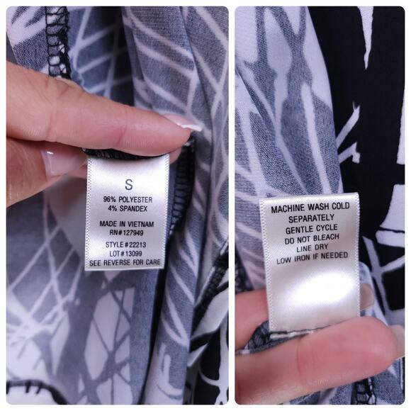 Emma & Michele SMALL Black And White Wrap Dress Woman’s - Picture 6 of 10